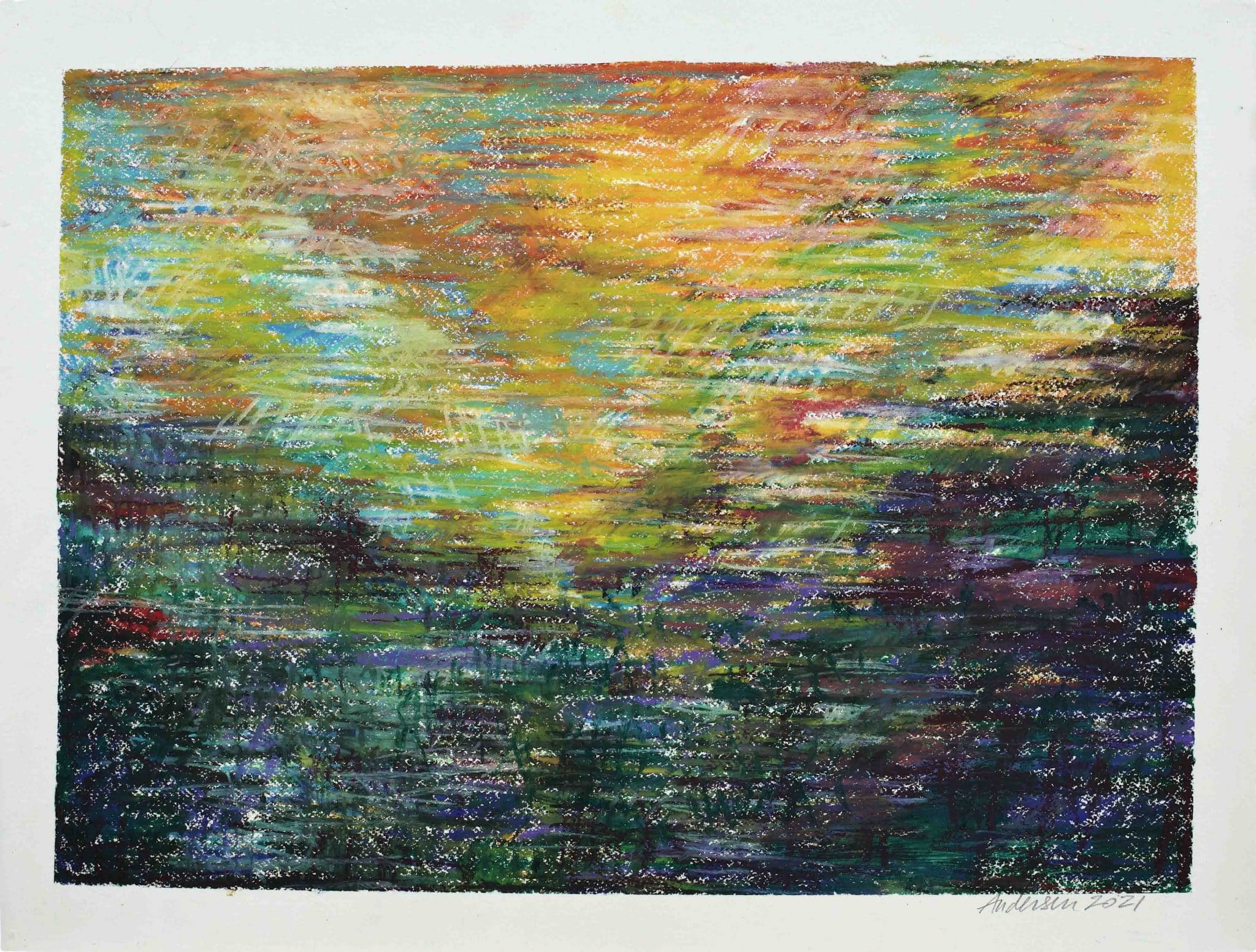 oil pastel color explotion on paper