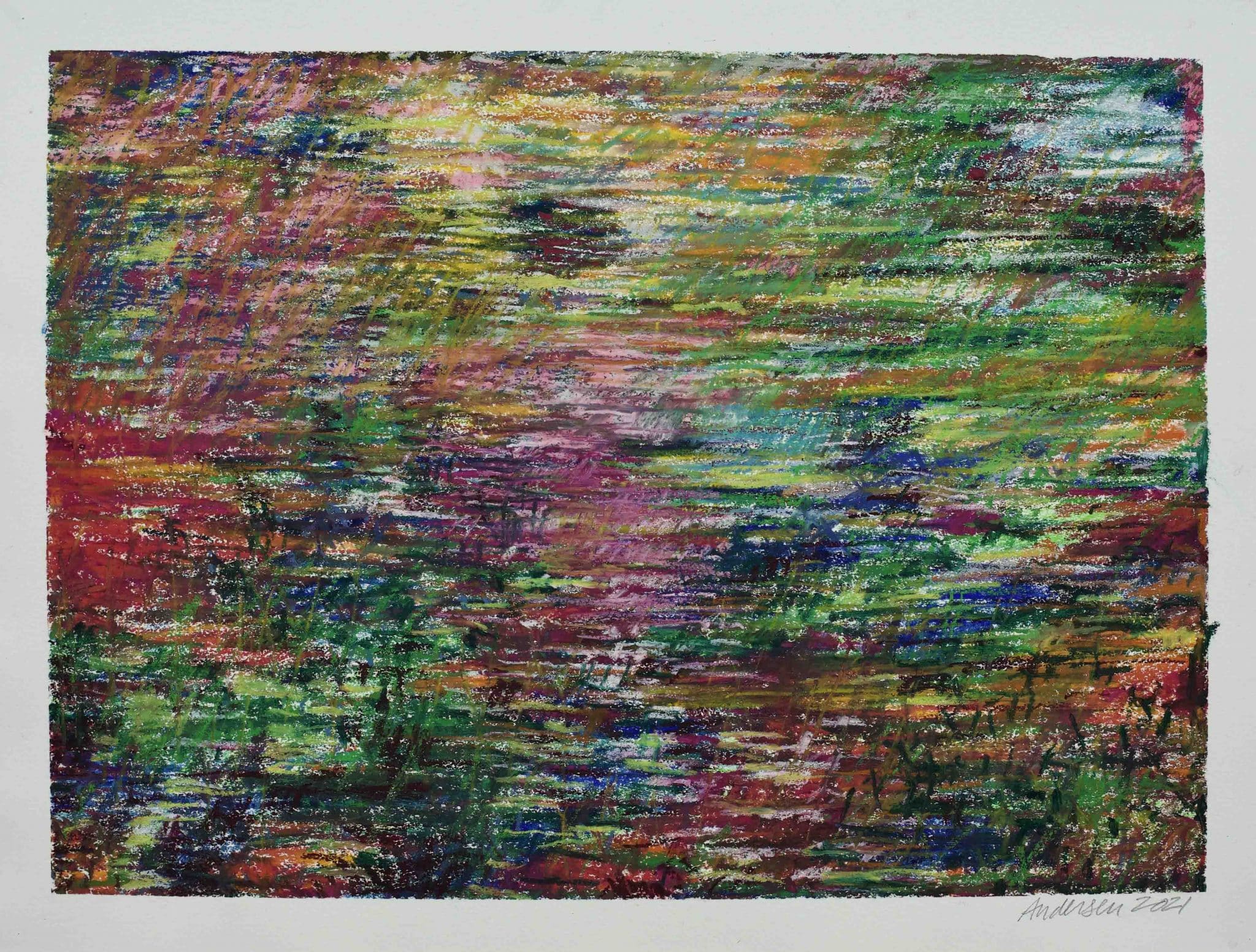 vibrating colors on paper - oil pastel