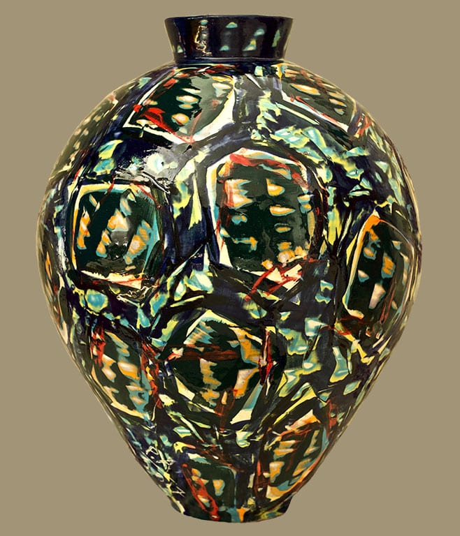 multicolored ceramic vase object
